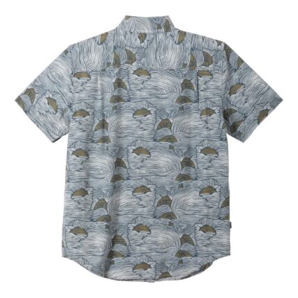 Dark Seas Bobby Woven Men's S/S Dress Shirt - Navy/Gold